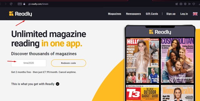 Readly checkout page showing Readly discount code box | Screenshot taken by SimplyCodes community member on Aug 24, 2023