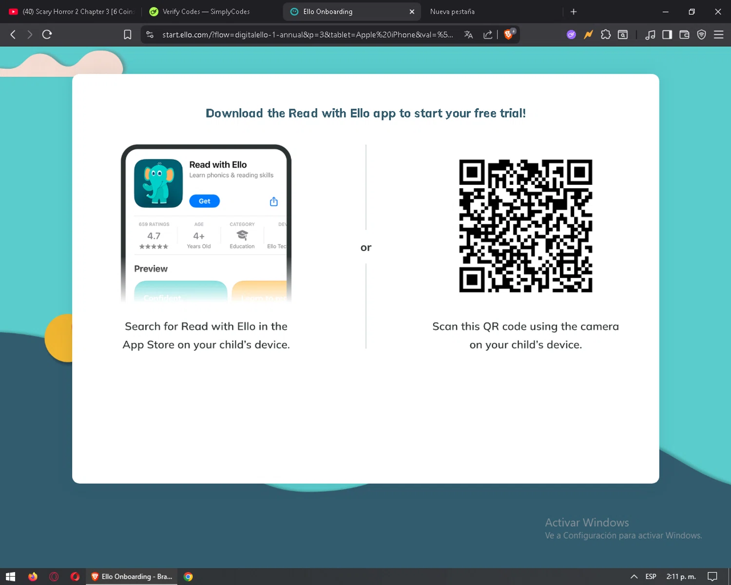 Read With Ello promo code screenshot showing code WELCOME5 applied at Read With Ello checkout page. Uploaded by SimplyCodes community member mixelis on Jul 20, 2025