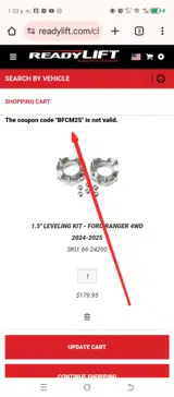 BFCM25 coupon verification screenshot