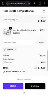 TAKE66 coupon verification screenshot