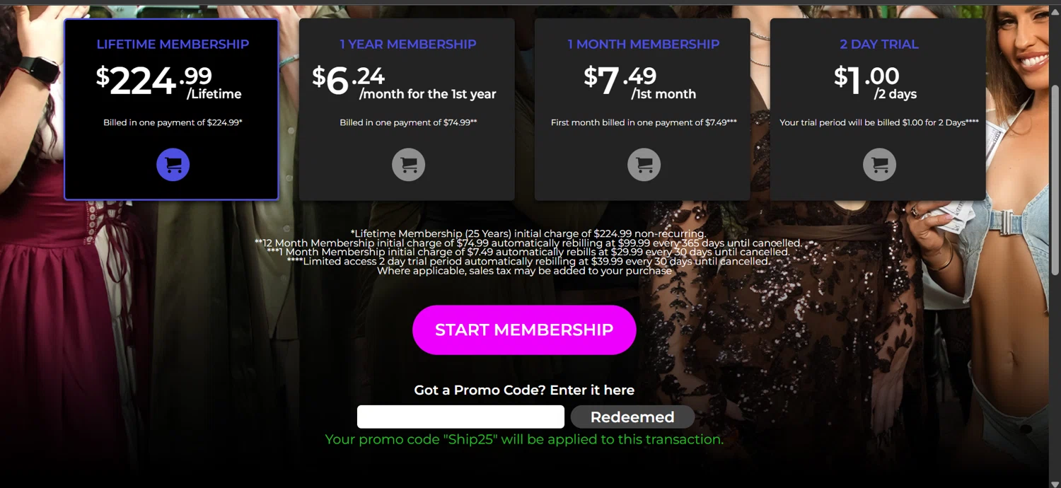 Reality Kings promo code screenshot showing code SHIP25 applied at Reality Kings checkout page. Uploaded by SimplyCodes community member Sebastiangil on Nov 30, 2025