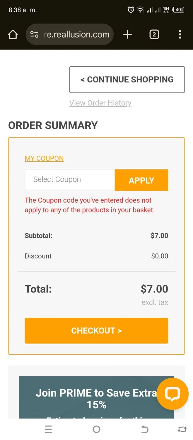 Reallusion promo code screenshot showing code csnew20 applied at Reallusion checkout page. Uploaded by SimplyCodes community member Garou_Y2K on Aug 27, 2025