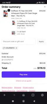 COUPERT0 coupon verification screenshot