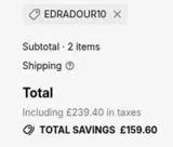 EDRADOUR10 coupon verification screenshot