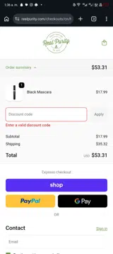 Colors20 coupon verification screenshot