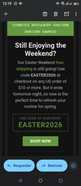 EASTER2026 coupon verification screenshot