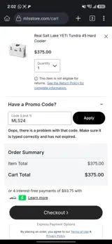 Real Salt Lake coupon verification screenshot