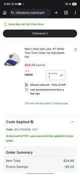 Real Salt Lake coupon verification screenshot