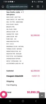 Real Sex Doll coupon verification screenshot