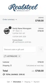 LASTINGLOVE coupon verification screenshot