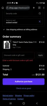 JAMES20 coupon verification screenshot