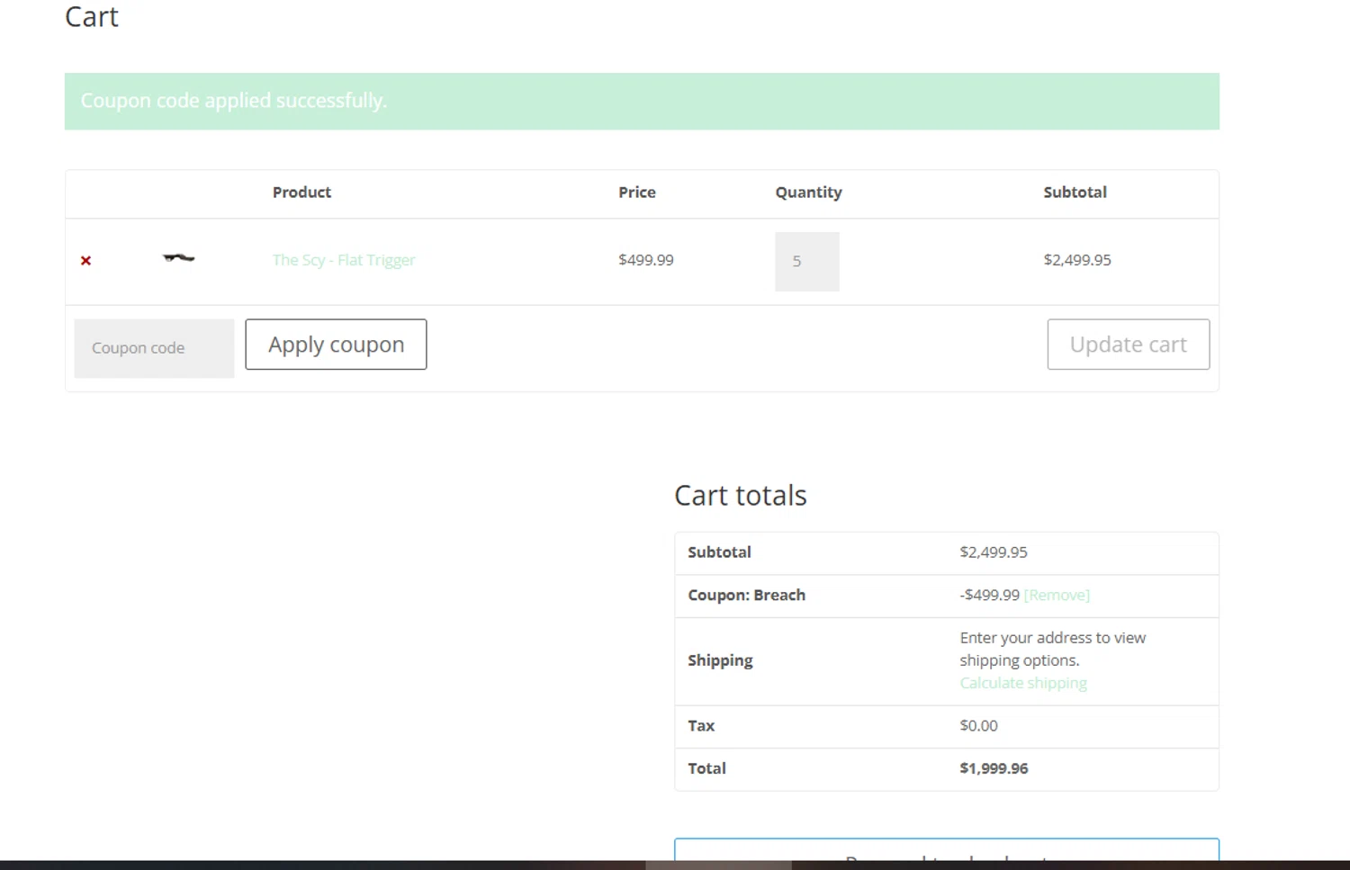 Reap Weaponries promo code screenshot showing code Breach applied at Reap Weaponries checkout page. Uploaded by SimplyCodes community member shooou on Jul 13, 2025