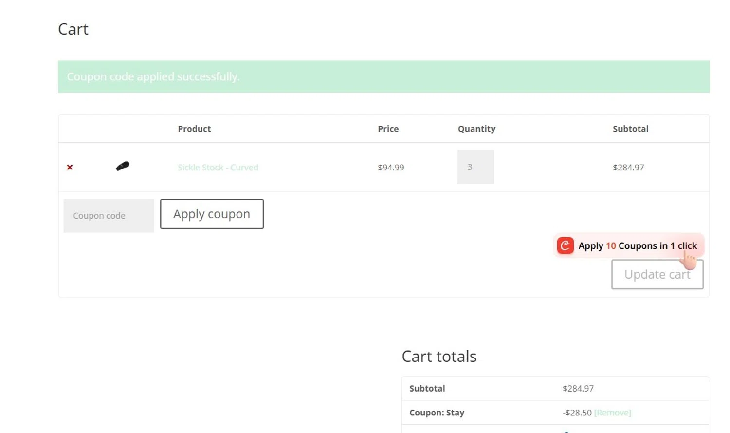 Reap Weaponries promo code screenshot showing code Stay applied at Reap Weaponries checkout page. Uploaded by SimplyCodes community member Olorinnnnn on Aug 17, 2025