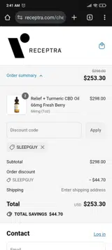 SLEEPGUY coupon verification screenshot