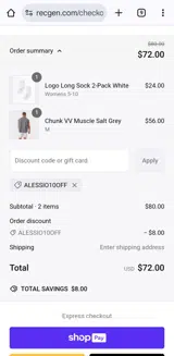 REC GEN coupon verification screenshot