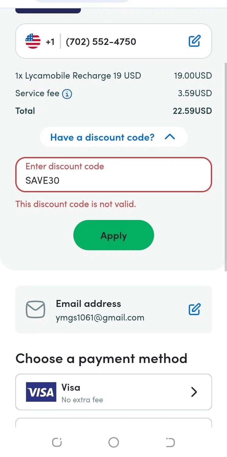 recharge.com promo code screenshot showing code SAVE30 applied at recharge.com checkout page. Uploaded by SimplyCodes community member aguirremariagabriela on Aug 10, 2025