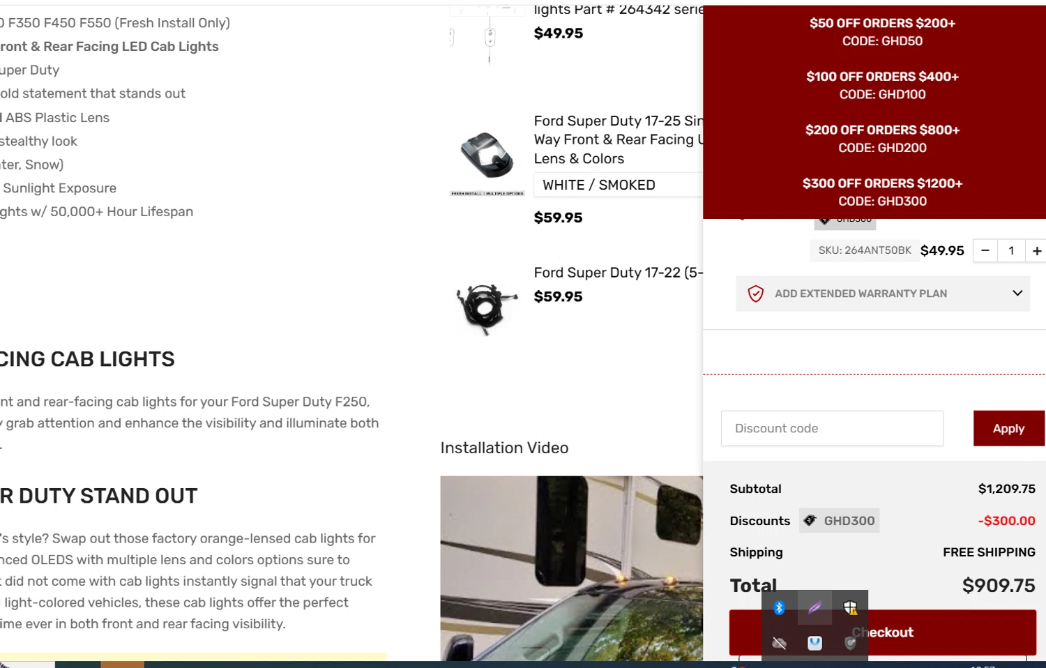 RECON promo code screenshot showing code ghd300 applied at RECON checkout page. Uploaded by SimplyCodes community member CodeTiger886 on Jan 31, 2026