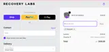 Recovery Labs coupon verification screenshot