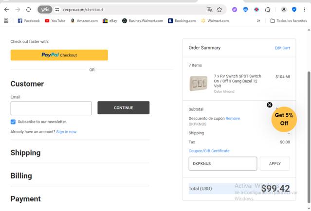 RecPro checkout page showing RecPro coupon code box | Screenshot taken by SimplyCodes community member on Aug 22, 2025