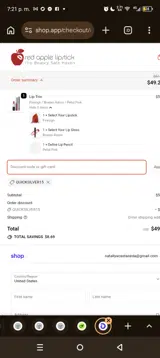 QUICKSILVER15 coupon verification screenshot