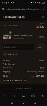 Home10 coupon verification screenshot