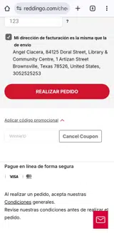 Reddingo coupon verification screenshot