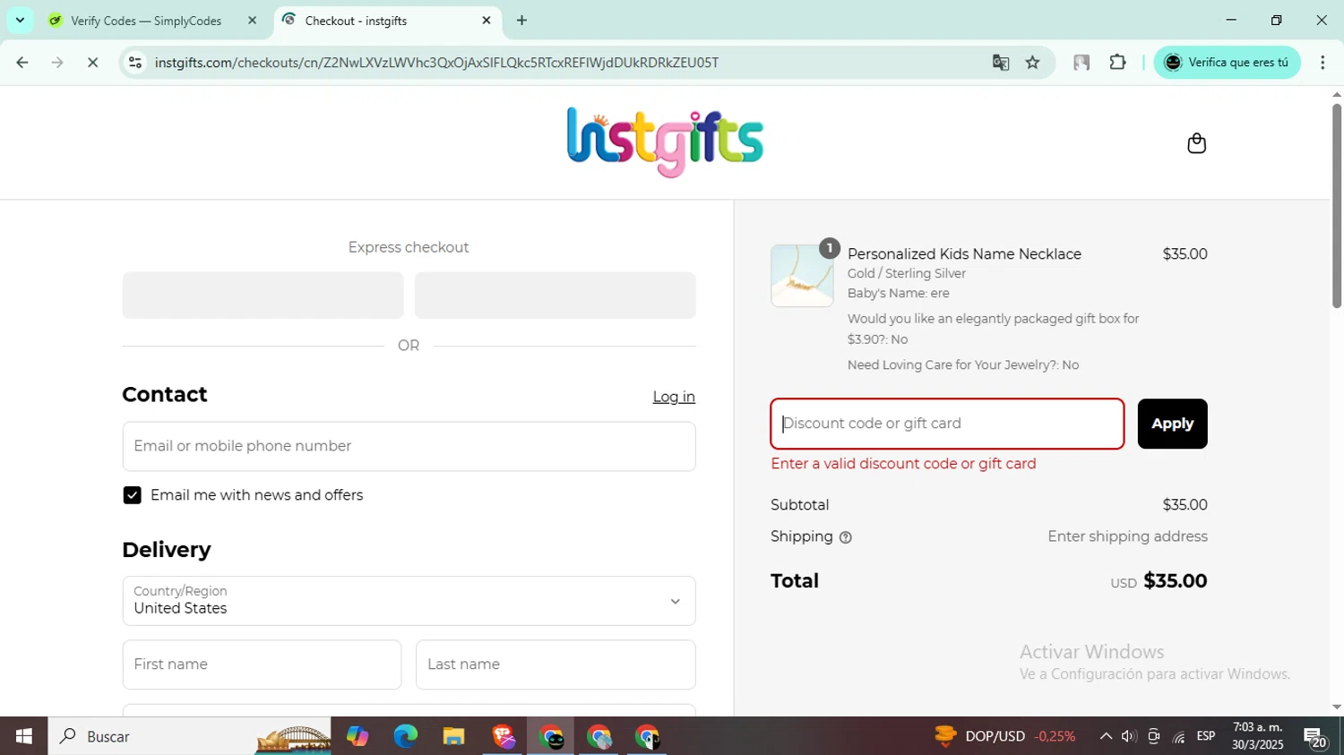 Redeem Therapeutics promo code screenshot showing code THEGOODFINDS20 applied at Redeem Therapeutics checkout page. Uploaded by SimplyCodes community member BargainWizard5755 on Mar 30, 2025
