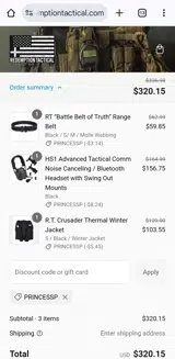 REDEMPTION TACTICAL coupon verification screenshot