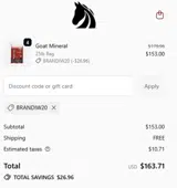 Brandiw20 coupon verification screenshot