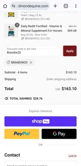 Brandiw20 coupon verification screenshot