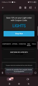 Lights coupon verification screenshot