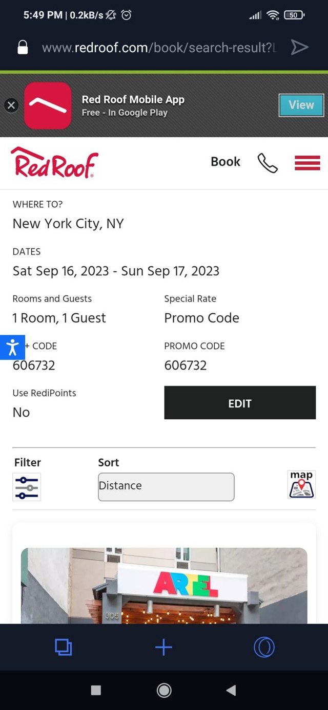 Red Roof checkout page showing Red Roof promo code box | Screenshot taken by SimplyCodes community member on Sep 13, 2023