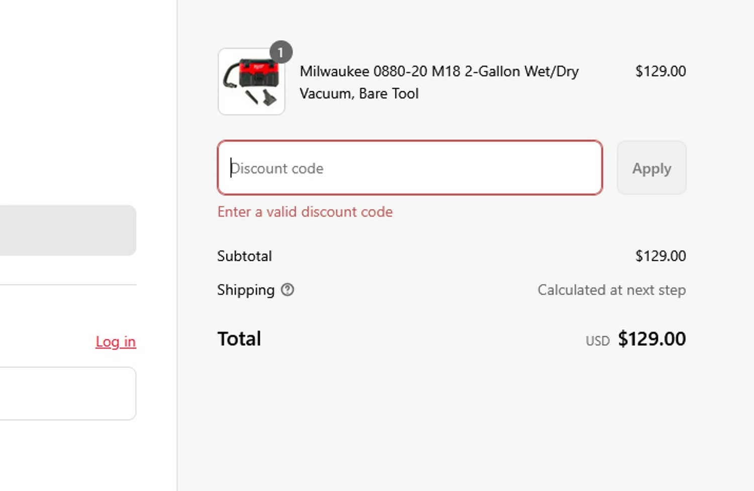 Red Tool Store discount code screenshot showing code BARE10 applied at Red Tool Store checkout page. Uploaded by SimplyCodes community member pkwhite on May 22, 2025