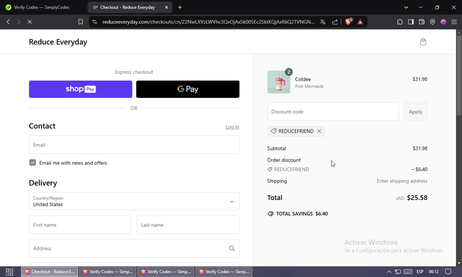 Reduce coupon code screenshot showing code reducefriend applied at Reduce checkout page. Uploaded by SimplyCodes community member Jsjsjsjsjsjsjs on Feb 15, 2025