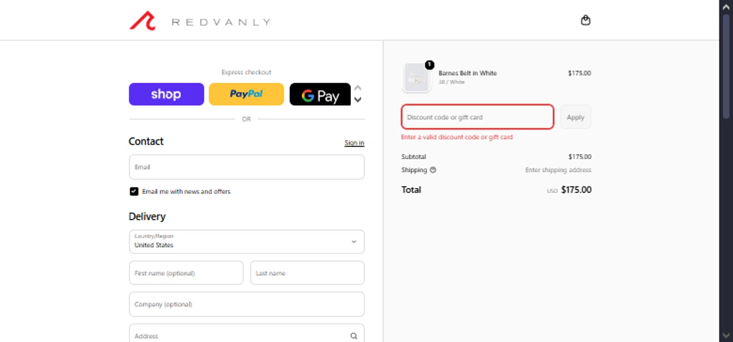REDVANLY discount code screenshot showing code 5826 applied at REDVANLY checkout page. Uploaded by SimplyCodes community member TraxoGamer on Jan 26, 2026