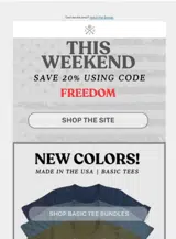 Red White Blue Apparel coupon verification screenshot