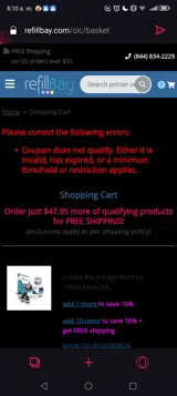HLWN coupon verification screenshot