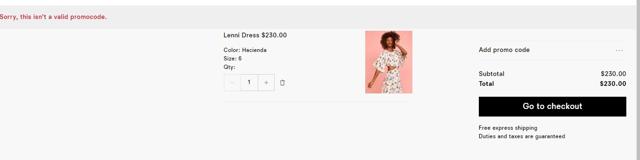 Reformation checkout page showing Reformation promo code box | Screenshot taken by SimplyCodes community member on Jul 19, 2020