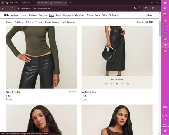 Reformation checkout page showing Reformation promo code box | Screenshot taken by SimplyCodes community member on Sep 20, 2024