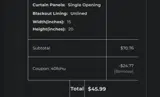 REGAL Curtains coupon verification screenshot