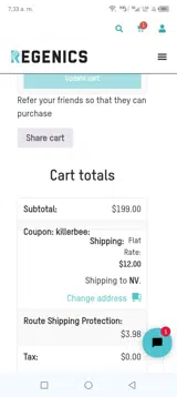 Killerbee coupon verification screenshot