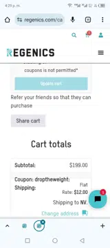 Droptheweight coupon verification screenshot