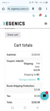 Mike10 coupon verification screenshot