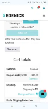 Nikkilynn10 coupon verification screenshot