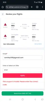 STAY coupon verification screenshot