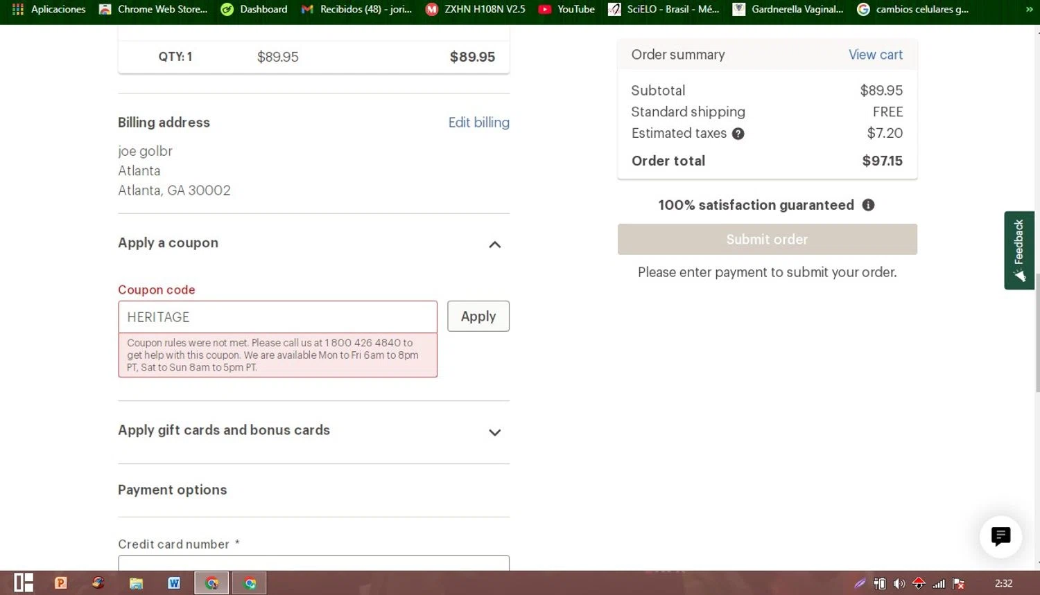 REI promo code screenshot showing code heritage applied at REI checkout page. Uploaded by SimplyCodes community member Patobel on Aug 23, 2025