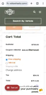 Reika122 coupon verification screenshot