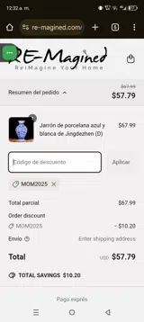 REimagine Home coupon verification screenshot