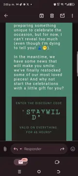 STAYWILD coupon verification screenshot