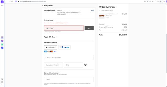 Rejuvenation checkout page showing Rejuvenation promo code box | Screenshot taken by SimplyCodes community member on May 22, 2024